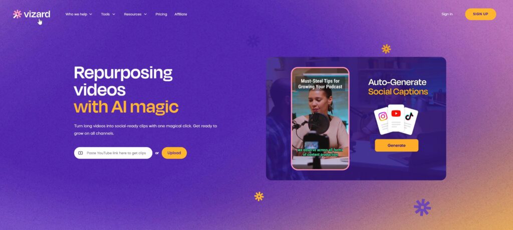 vizard_ai_homepage
